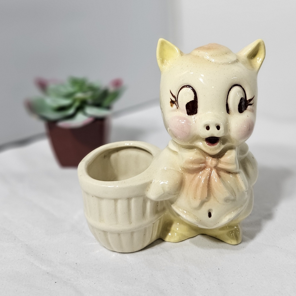 Vintage Porky Pig Mini Ceramic Planter